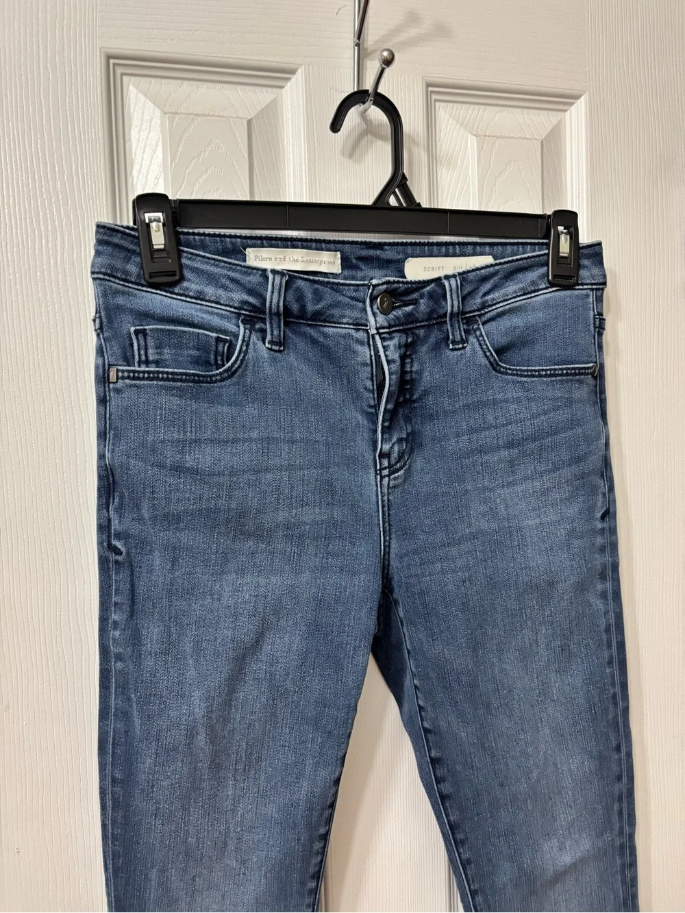 Anthropologie Pilcro Script Raw Hem Mid Rise Crop Skinny Jeans Size 28